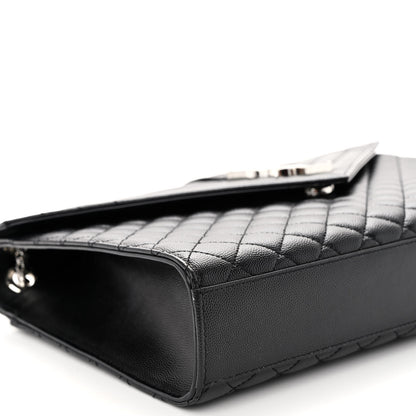 Saint Laurent Grain De Poudre Textured Mixed Matelasse Large Triquilt Monogram Satchel Black 8 of 9