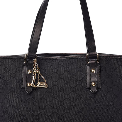 Gucci Denim Monogram Medium Jolicoeur Tote Black 12 of 12