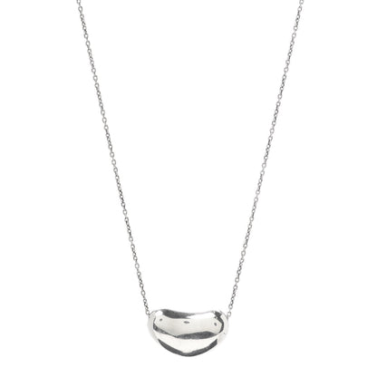 Tiffany Sterling Silver 12mm Elsa Peretti Bean Pendant Necklace 1 of 6