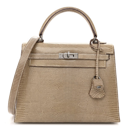 Hermes Lizard Niloticus Kelly Sellier 25 Ficelle 1 of 14