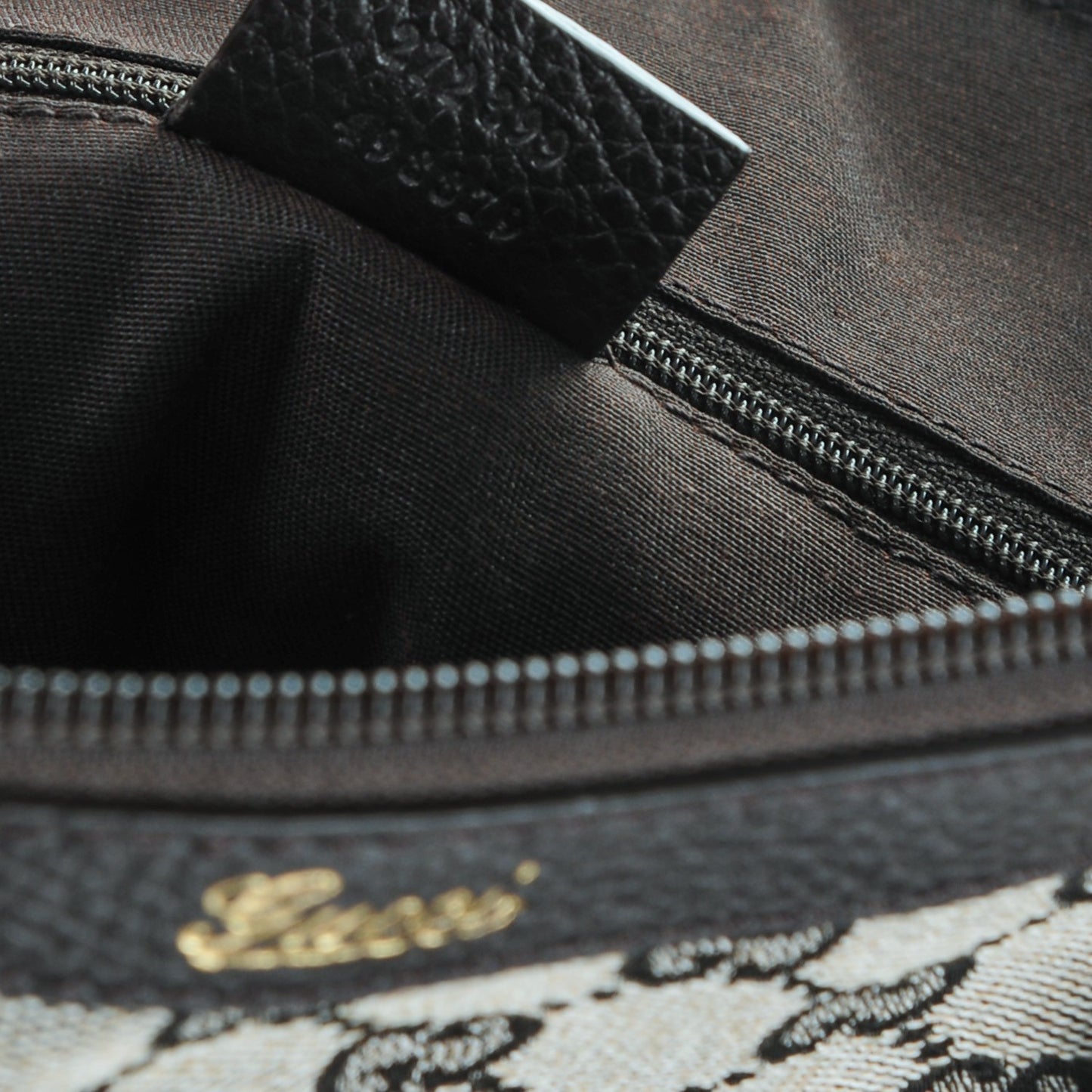 Monogram Medium Abbey Tote Dark Brown