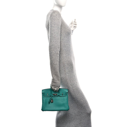 Hermes Taurillon Novillo Verso Birkin 25 Vert Verone Rose Lipstick 2 of 10