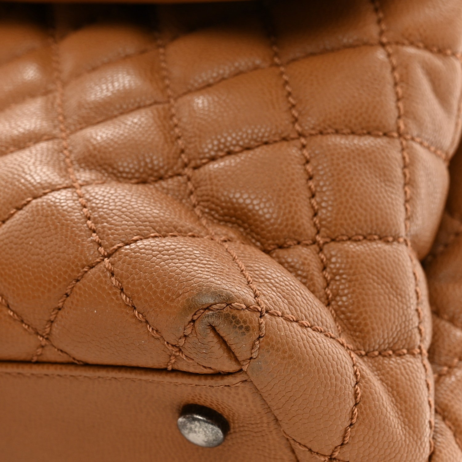 Chanel Caviar Quilted Medium Coco Handle Flap Camel 11 of 14