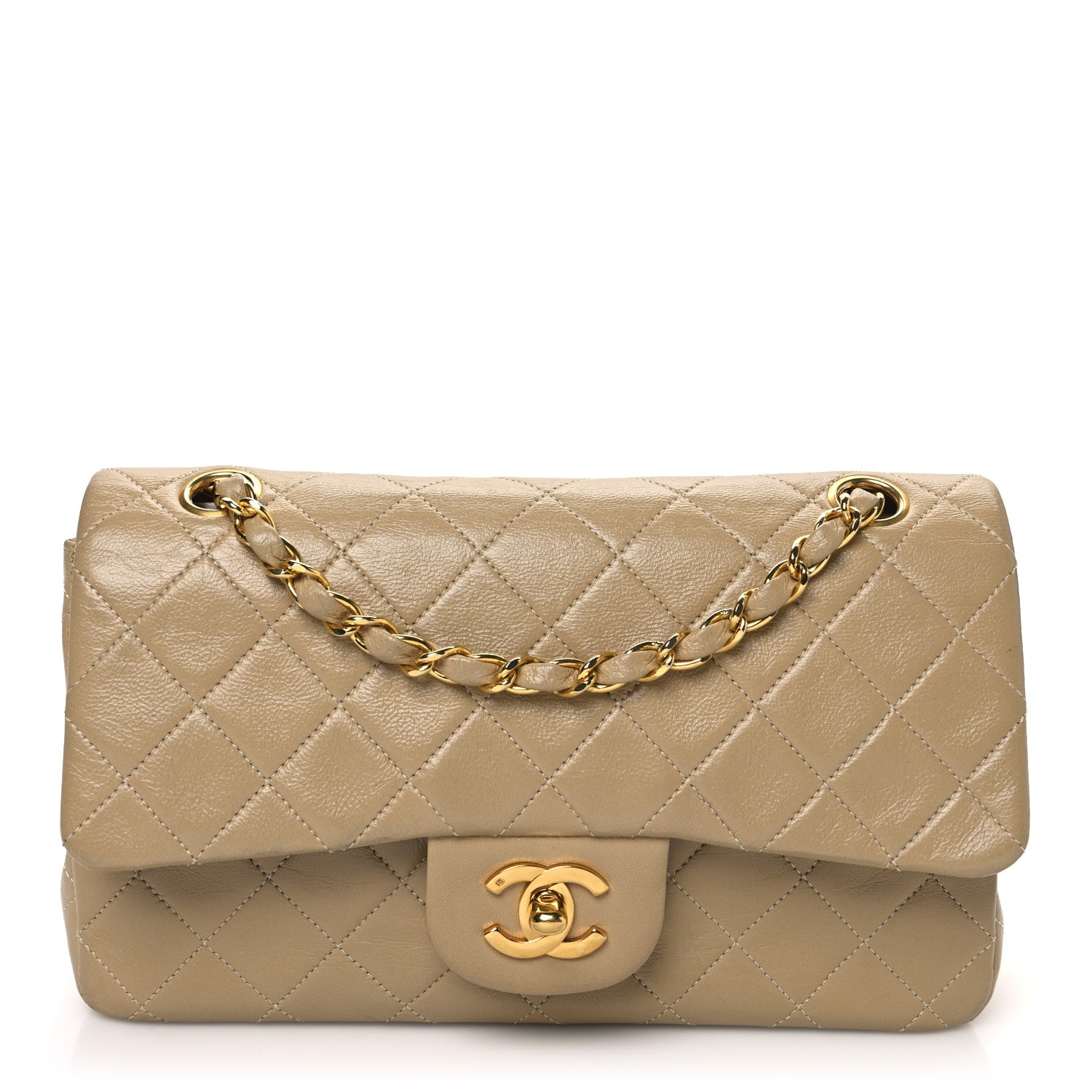 Chanel Lambskin Quilted Small Double Flap Beige 1 of 12