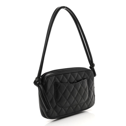 Chanel Calfskin Quilted Cambon Pochette Black White 3 of 11