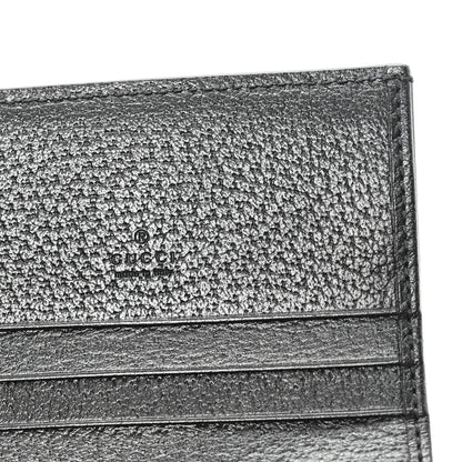 Gucci Jacquard Black Denim GG Monogram Textured Dollar Calfskin Jackie 1961 Card Case Black Ivory 6 of 7