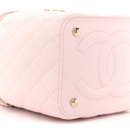 Chanel Caviar Quilted Small Top Handle Vanity Case With Chain Light Pink 9 of 12