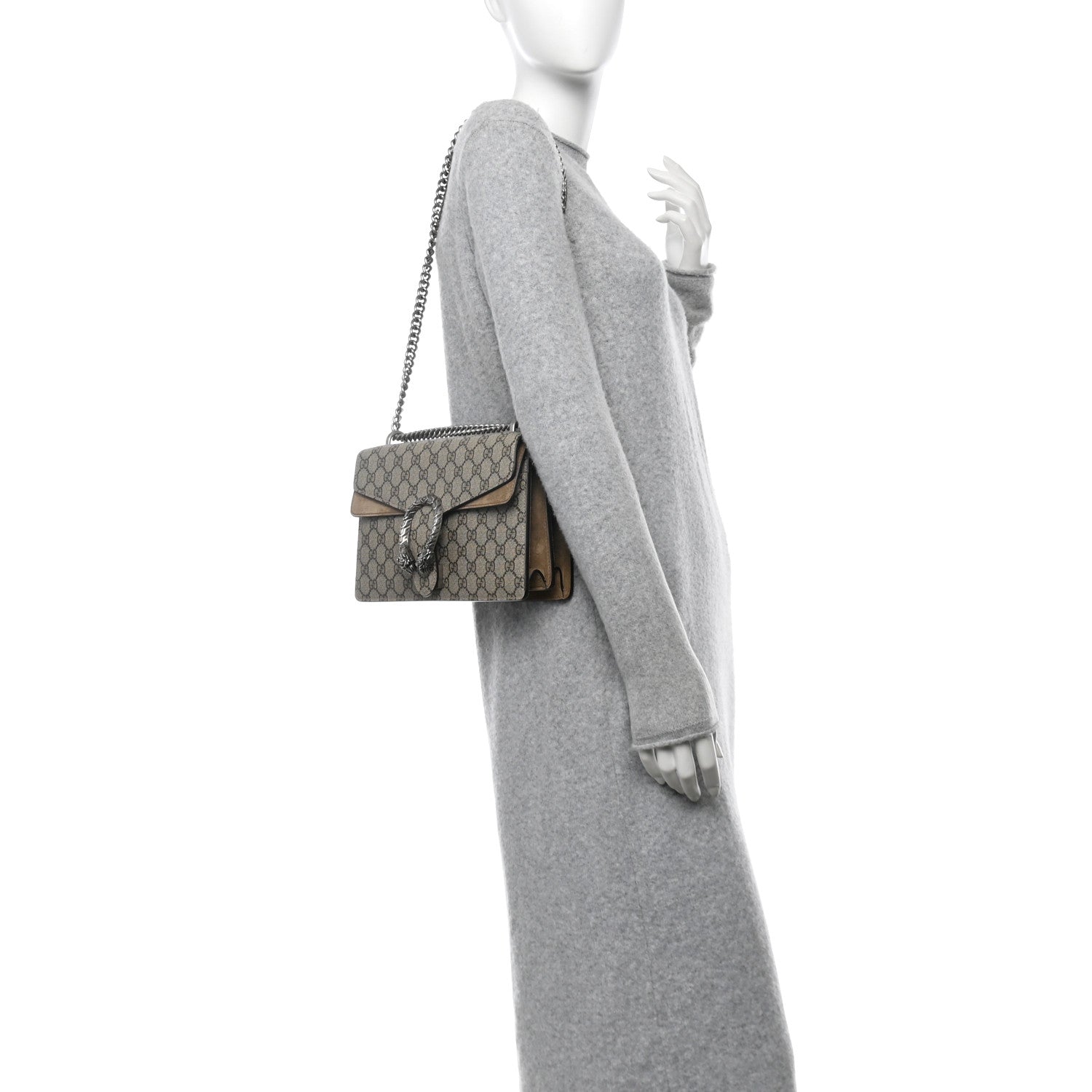 Gucci GG Supreme Monogram Small Dionysus Shoulder Bag Taupe 2 of 10
