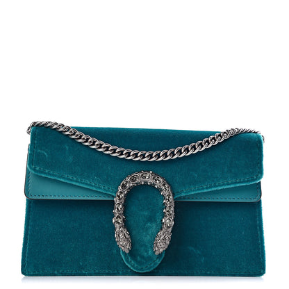 Gucci Velvet Super Mini Dionysus Shoulder Bag Pavone Cyan 1 of 10