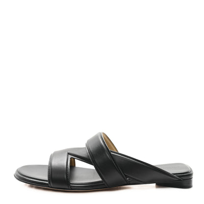 Bottega Veneta Calfskin The Band Flat Sandals 40.5 Black 1 of 10