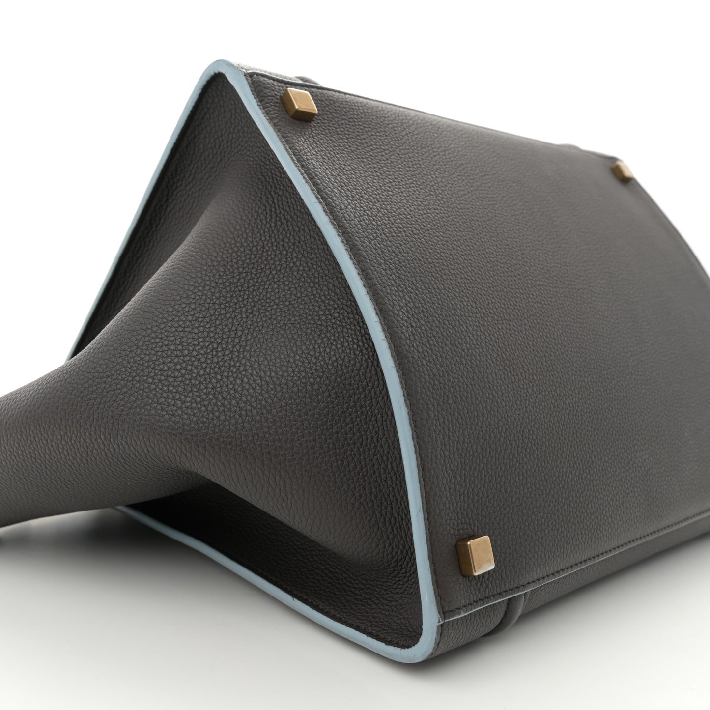 Grained Calfskin Medium Phantom Luggage Grey Blue