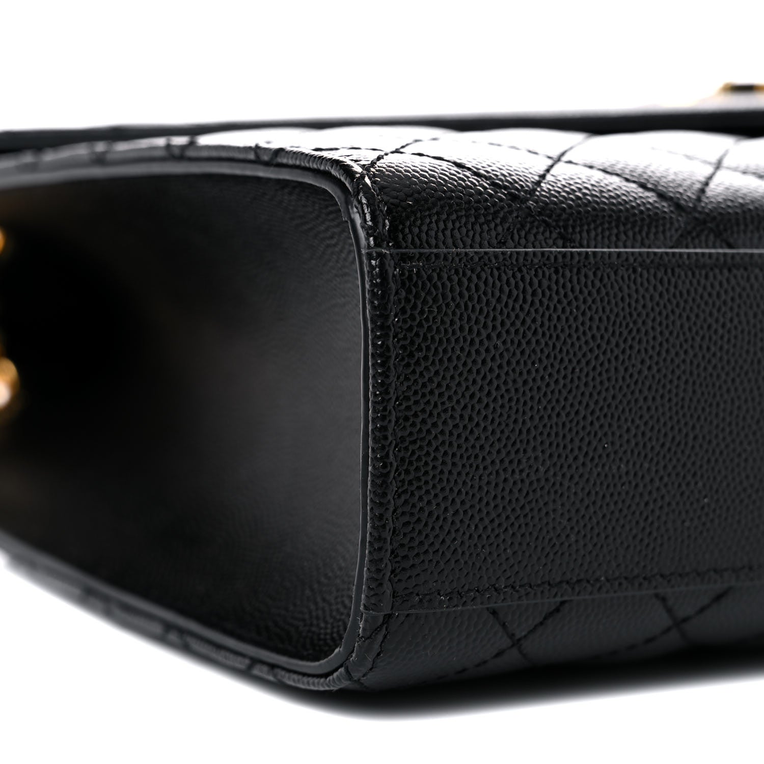 Saint Laurent Grain De Poudre Textured Mixed Matelasse Large Triquilt Monogram Satchel Black 9 of 10