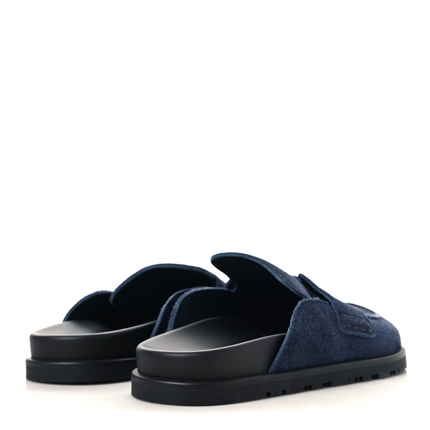 Hermes Suede Calfskin Mens Go Mules 40 Bleu Celeste 5 of 10