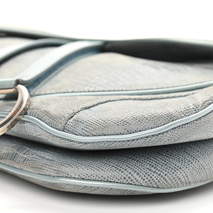 Christian Dior Lizard Double Saddle Bag Blue 6 of 11
