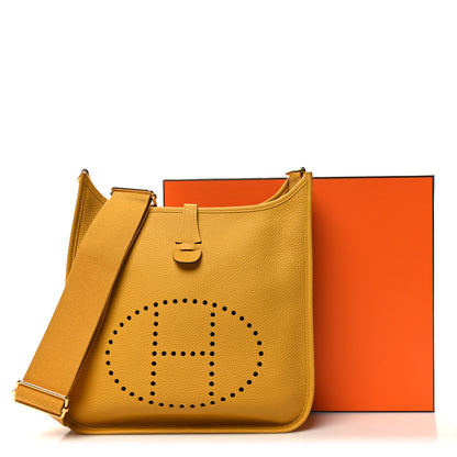 Hermes Taurillon Clemence Evelyne III PM Jaune Ambre 12 of 12