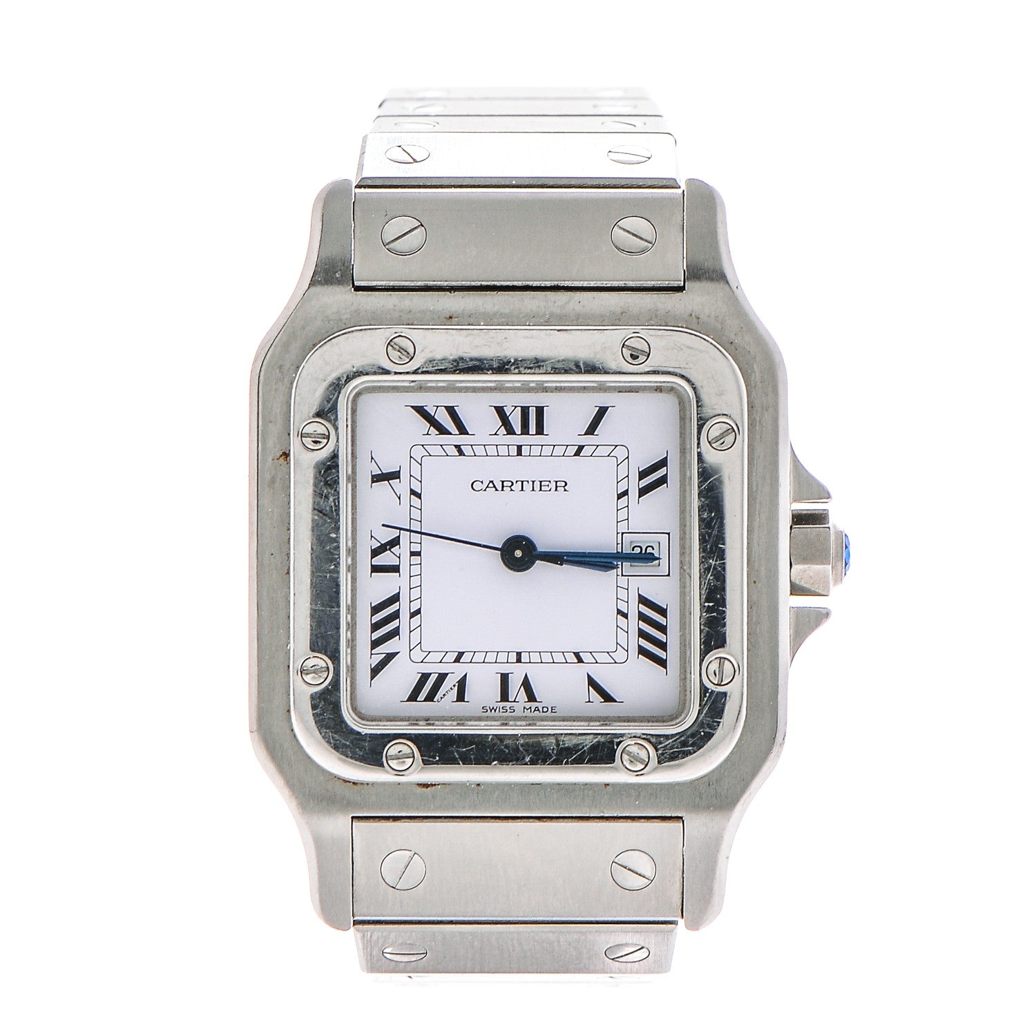 Cartier Stainless Steel 29mm Santos De Galbee Quartz Watch 1 of 6