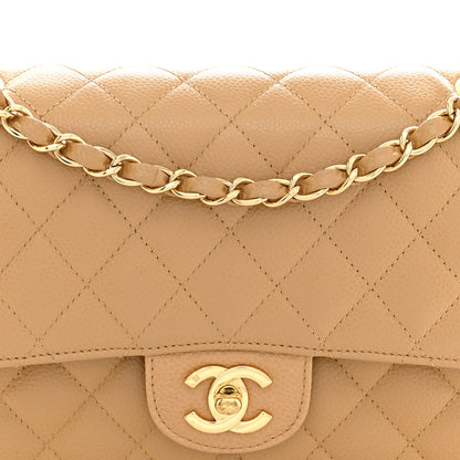Chanel Caviar Quilted Medium Double Flap Beige 8 of 11