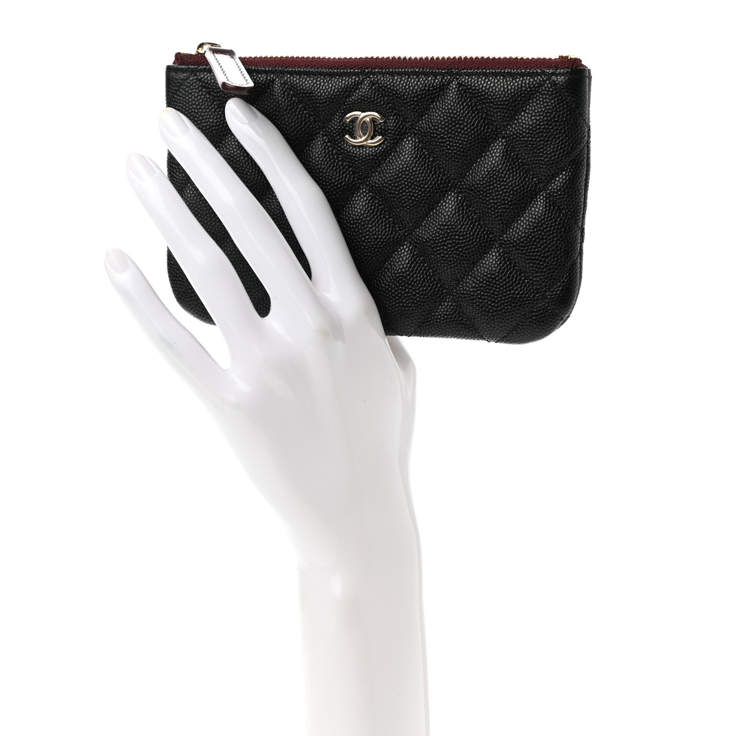 Chanel Caviar Quilted Small Cosmetic Case Black 2 of 8
