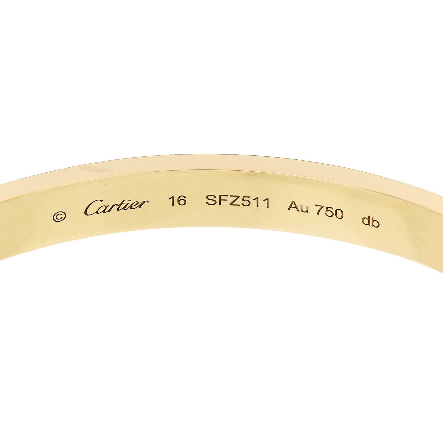 18K Yellow Gold Love Bracelet 16