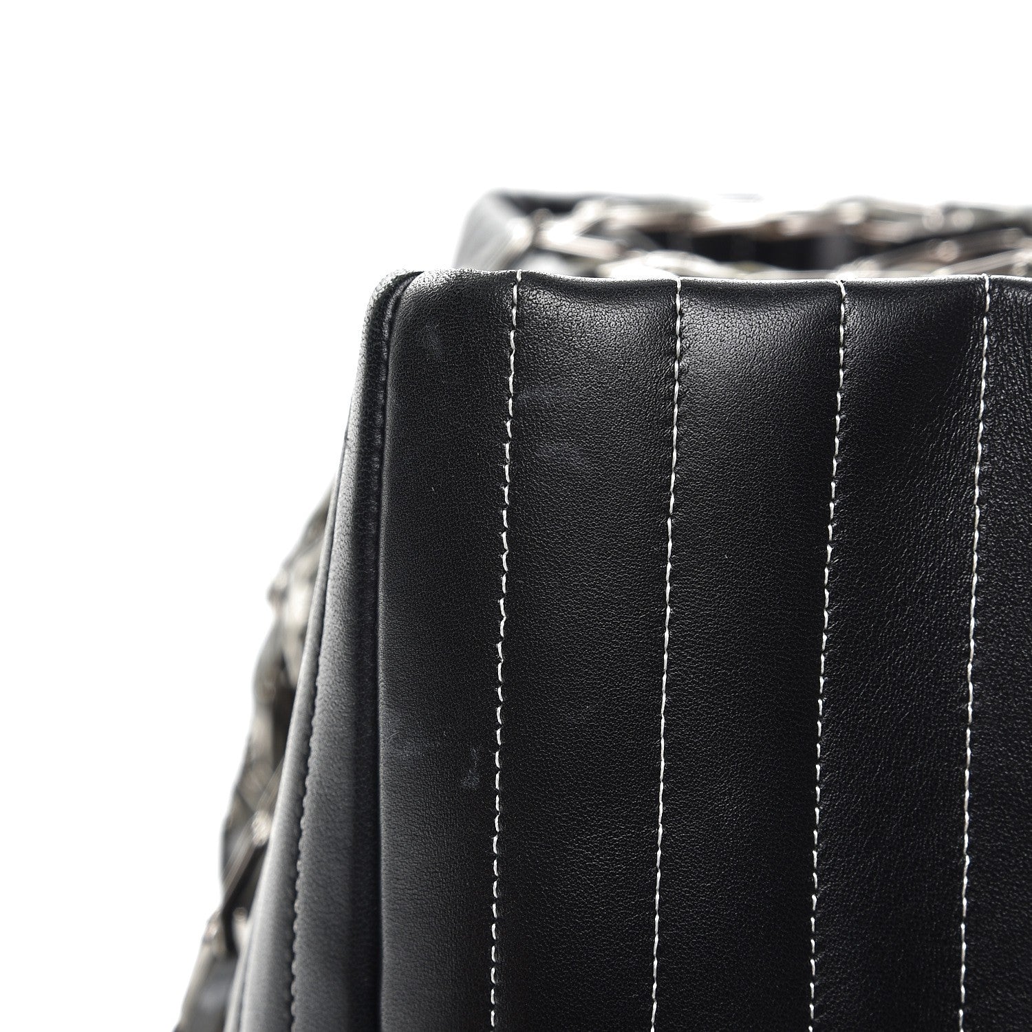 Chanel Lambskin Vertical Quilted Large Mademoiselle Tote Black 10 of 10