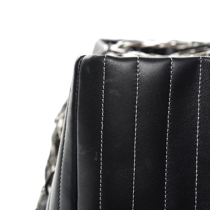 Chanel Lambskin Vertical Quilted Large Mademoiselle Tote Black 10 of 10