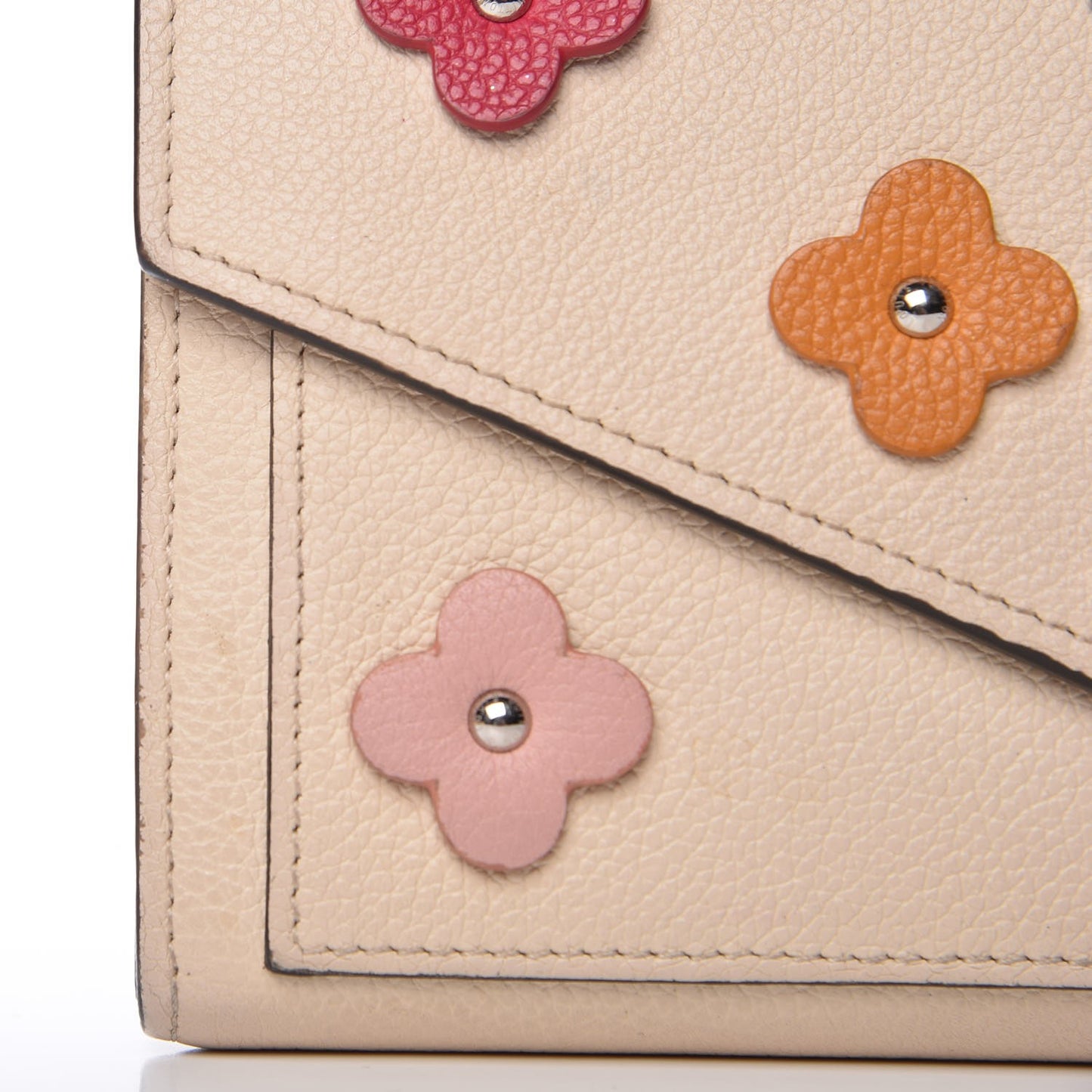 Calfskin Flowers My Lockme Wallet Creme