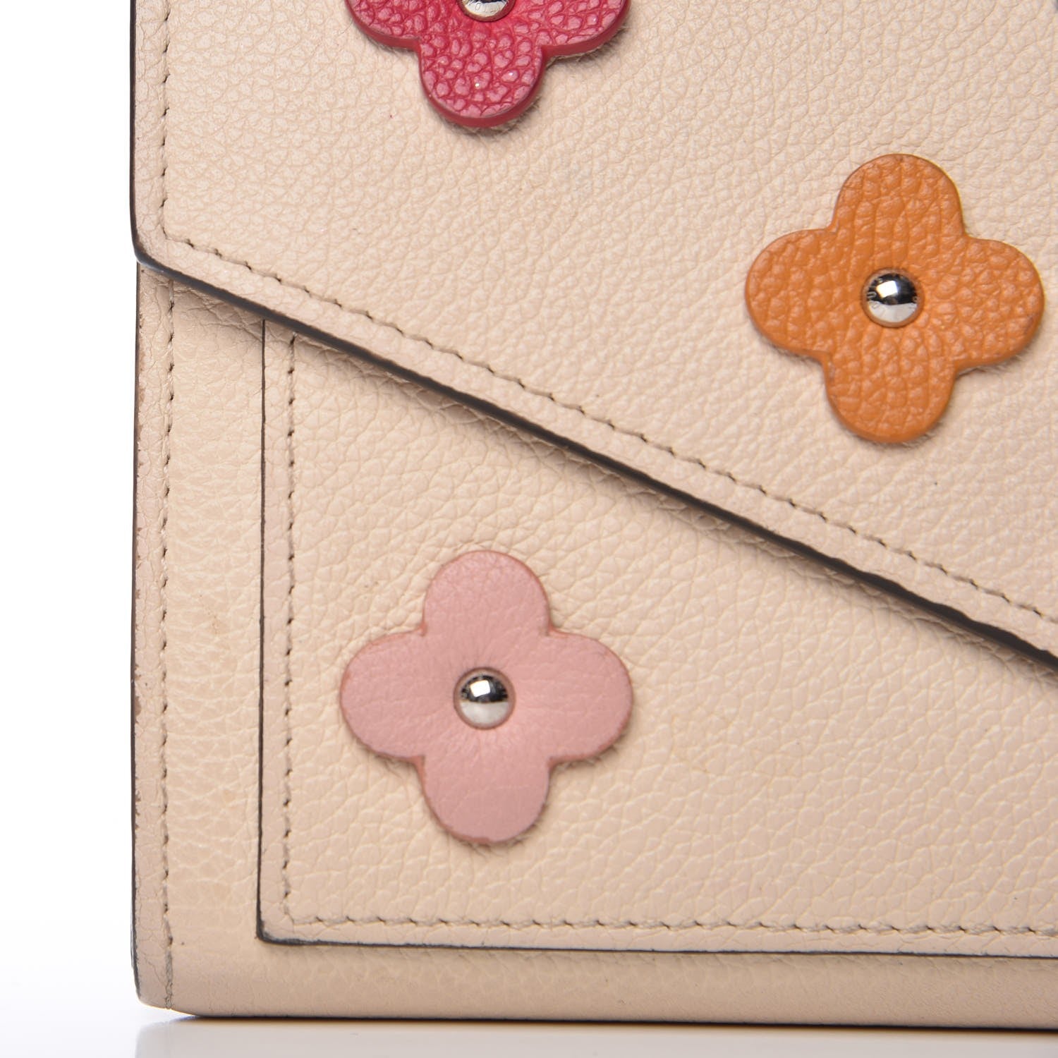 Louis Vuitton Calfskin Flowers My Lockme Wallet Creme 8 of 12