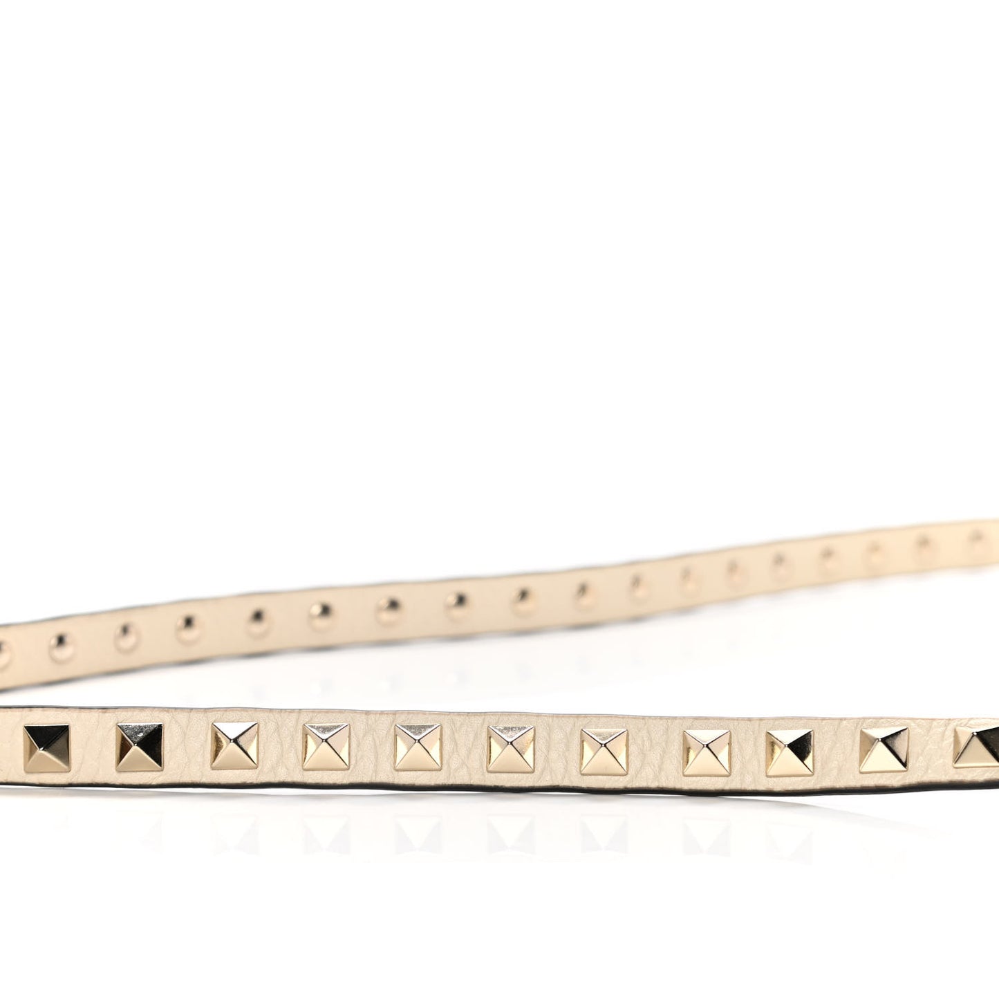 Pebbled Calfskin Medium Rockstud Flip Lock Crossbody Bag Light Ivory