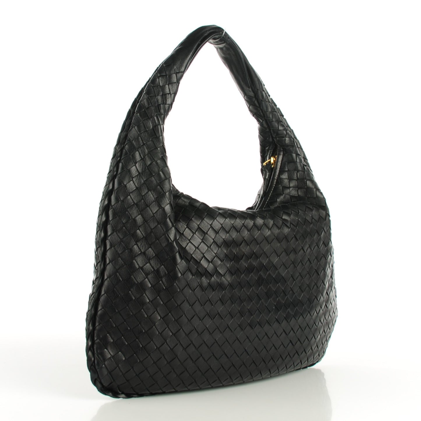 Nappa Intrecciato Medium Veneta Hobo Black