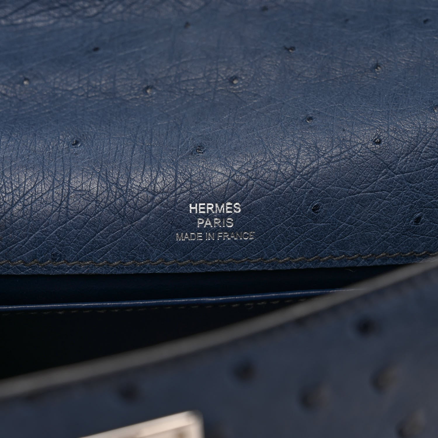 Hermes Ostrich Kelly Pochette Bleu Roi 5 of 8