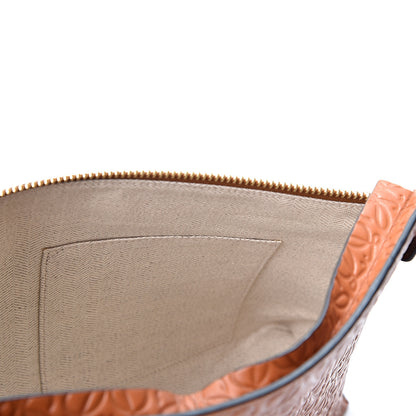Loewe Calfskin Embossed Repeat T Pouch Tan 4 of 8