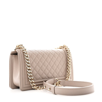 Chanel Caviar Quilted Medium Boy Flap Dark Beige 3 of 11