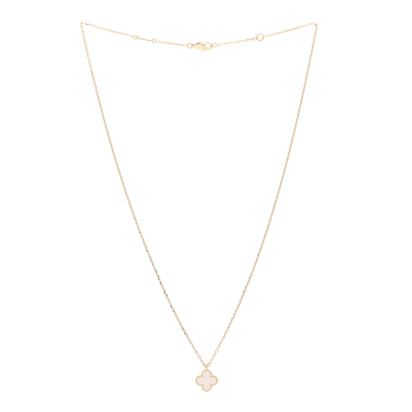 18K Yellow Gold Mother of Pearl Sweet Alhambra Pendant Necklace