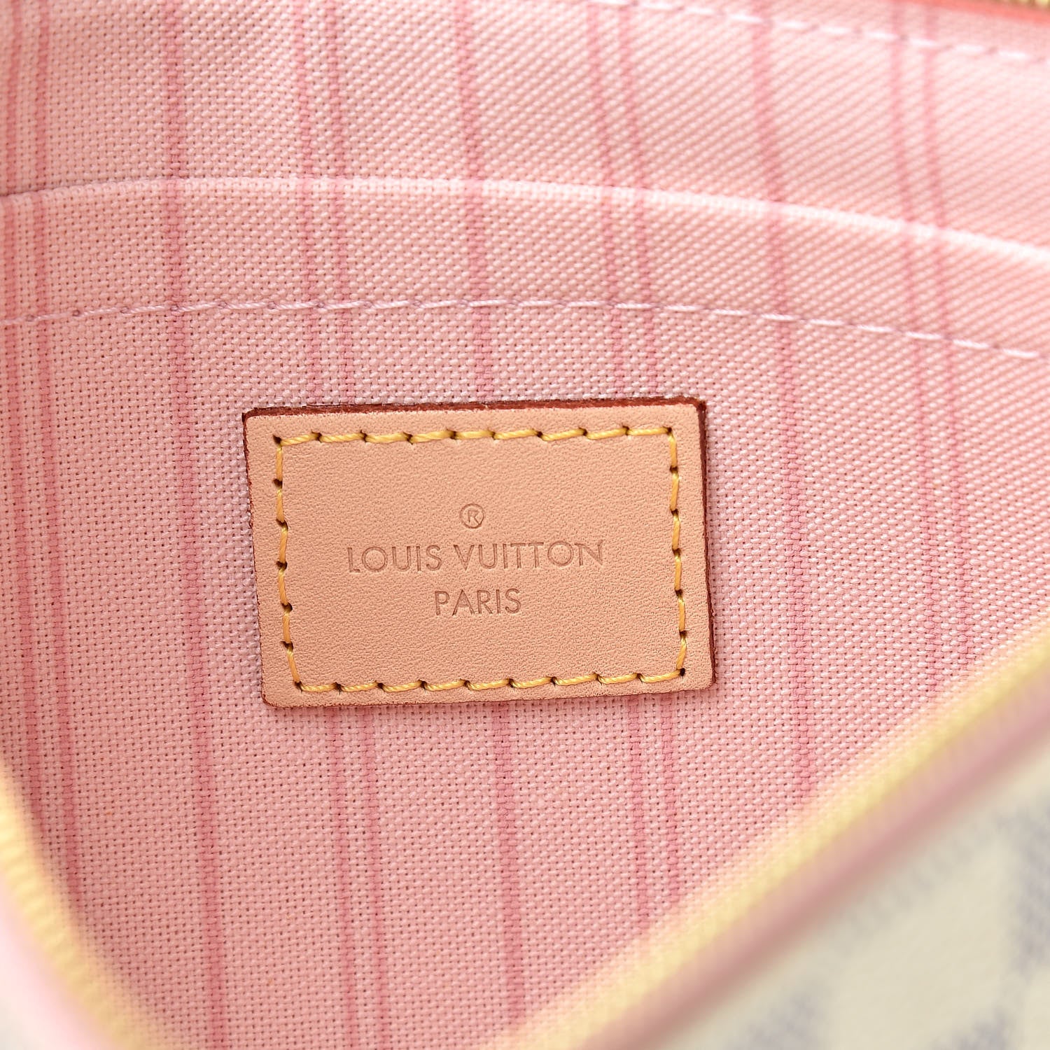 Louis Vuitton Damier Azur Neverfull MM GM Pochette Rose Ballerine 6 of 8