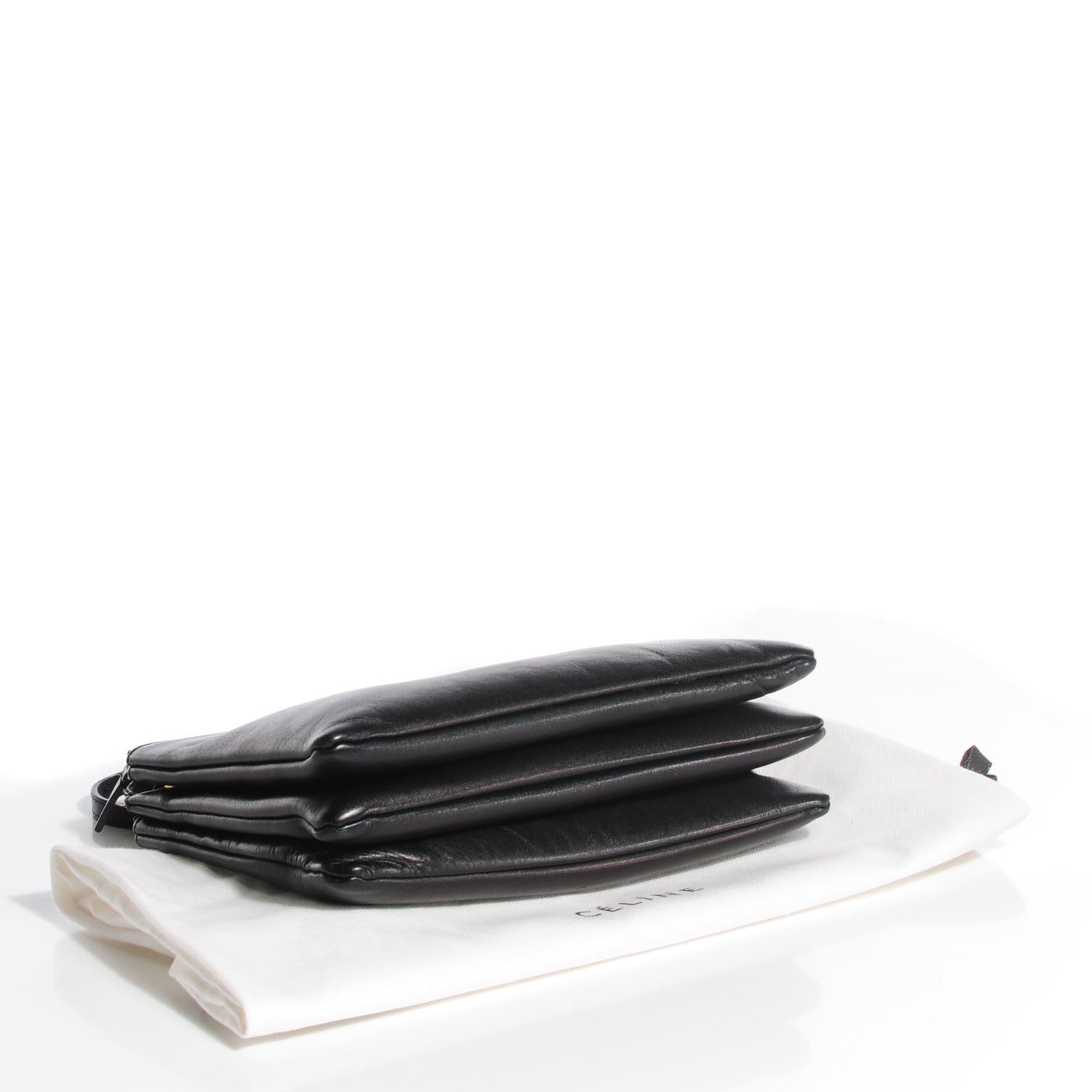 Celine Lambskin Large Trio Crossbody Bag Black 4 of 8