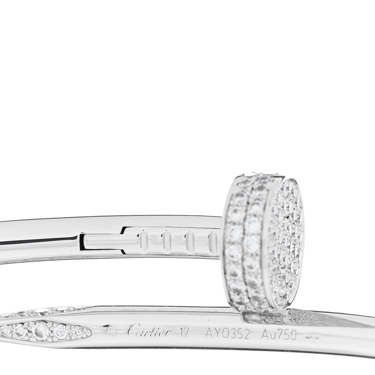 18K White Gold Diamond Juste Un Clou Paved Bracelet 17