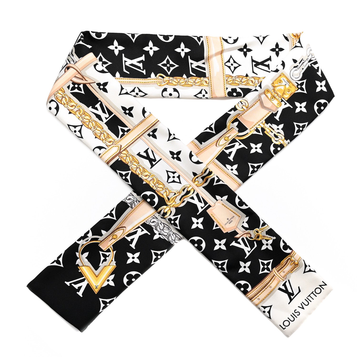 Louis Vuitton Silk Monogram Confidential Bandeau Black 1 of 3