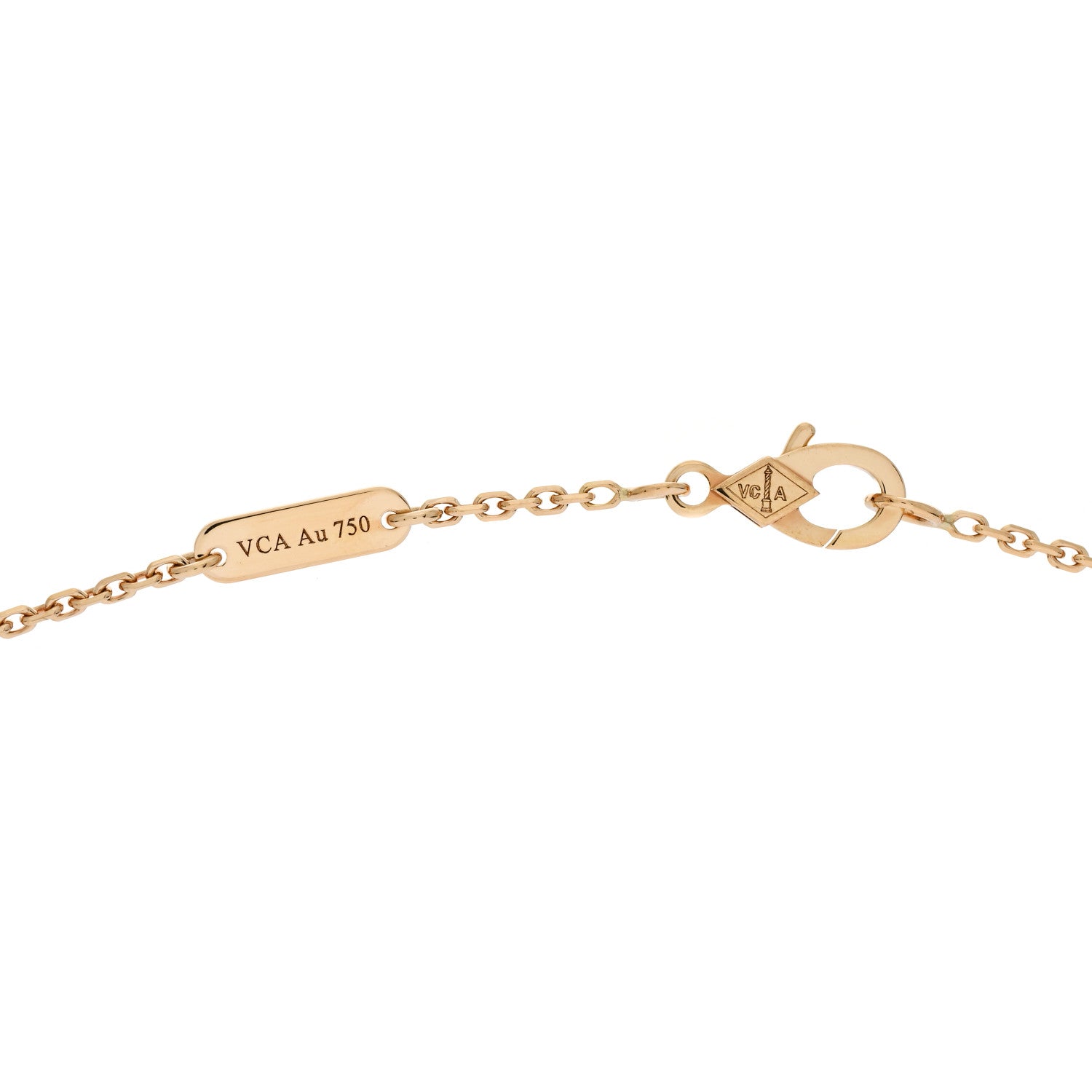 Van Cleef & Arpels 18K Yellow Gold Mother of Pearl Vintage Alhambra Pendant Necklace 3 of 5