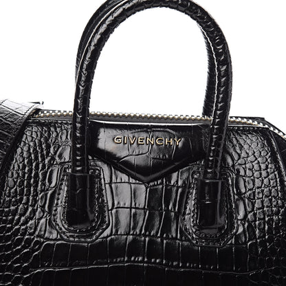 Givenchy Calfskin Crocodile Embossed Mini Antigona Black 11 of 11