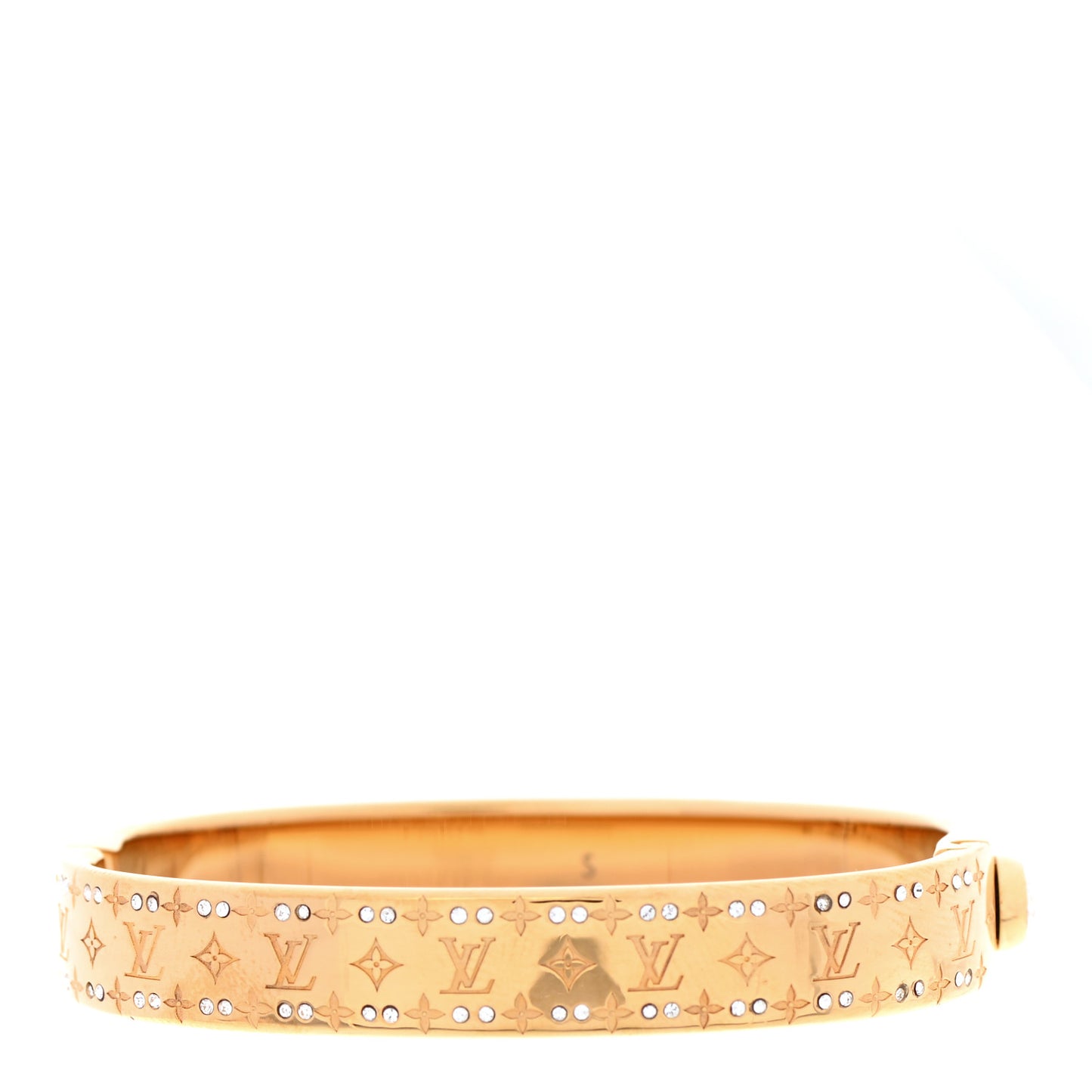 Brass Crystal Monogram Nanogram Strass Cuff S Gold