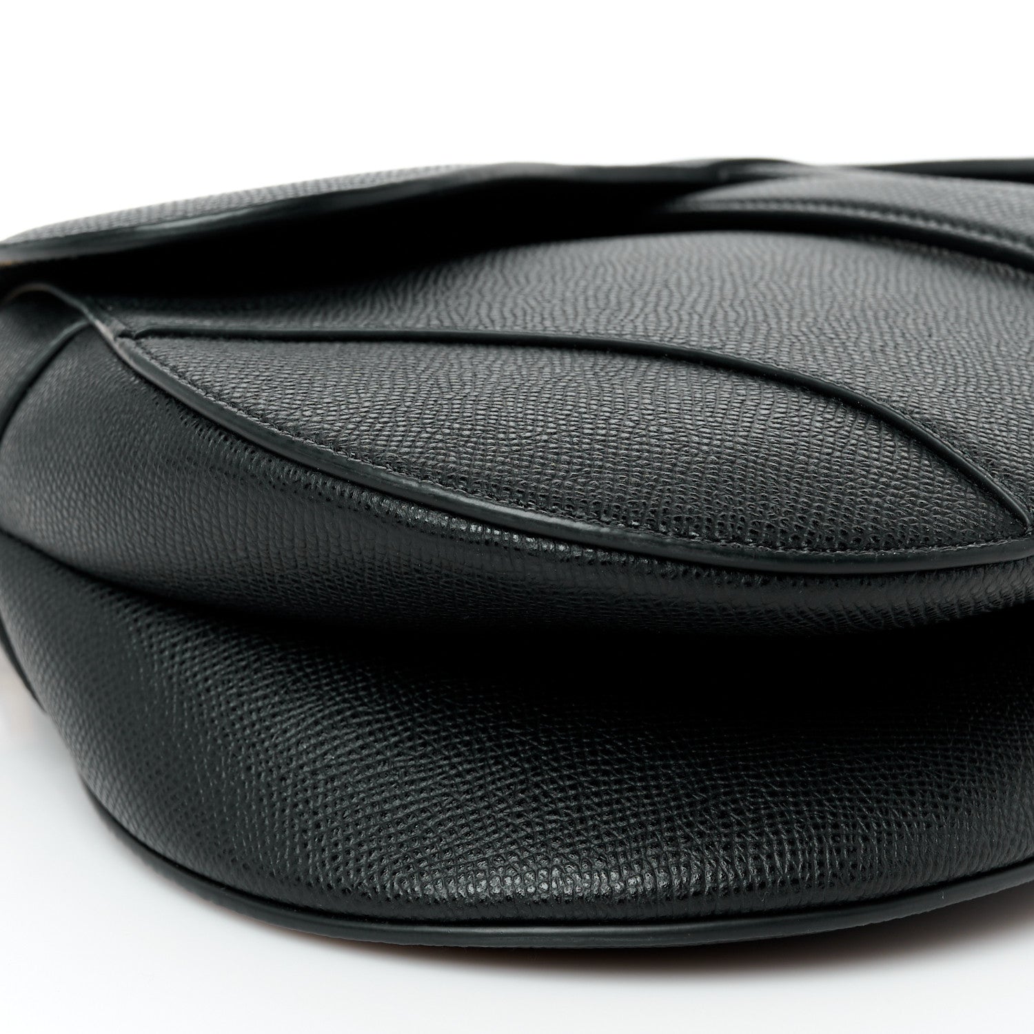 Christian Dior Grained Calfskin Saddle Bag With Strap Black 8 of 9