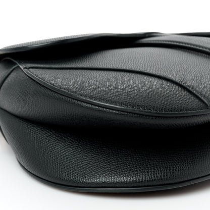 Christian Dior Grained Calfskin Saddle Bag With Strap Black 8 of 9
