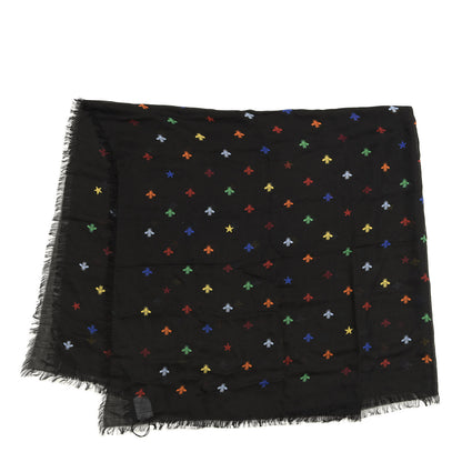 Gucci Wool Silk Bee and Stars Scarf Black 1 of 3
