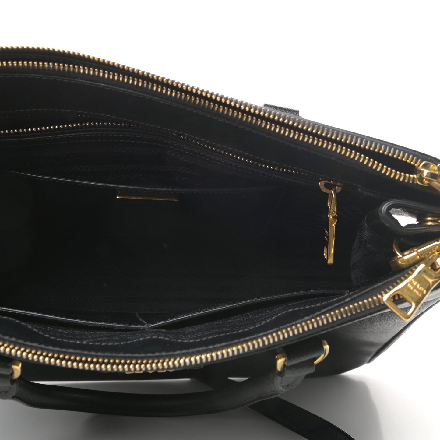 Saffiano Large Galleria Double Zip Tote Black