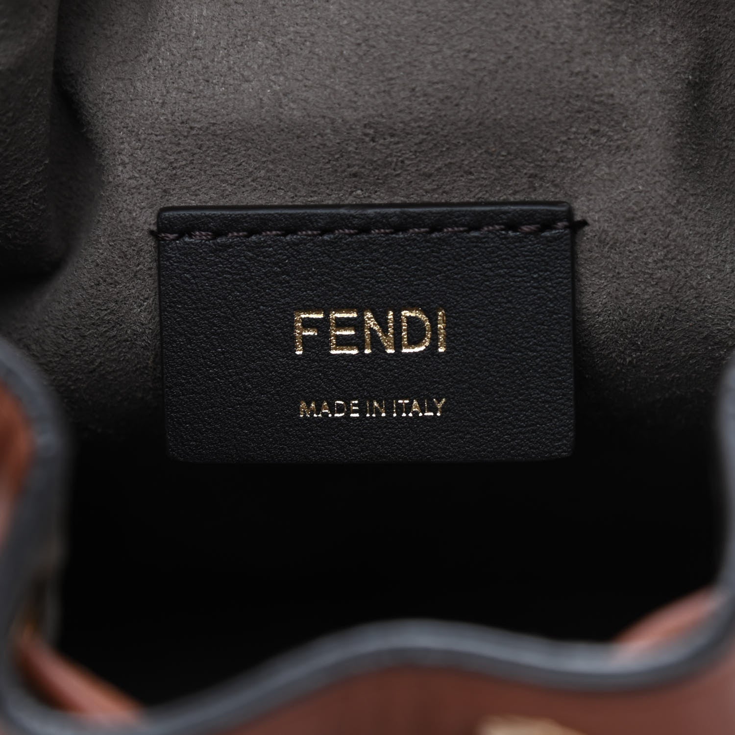 Fendi Raffia Vitello Seta F is Fendi Pequin Gingham Woven Mini Mon Tresor Bucket Bag Giallo Celeste Noce 5 of 8
