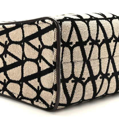 Valentino Garavani Toile Iconographe Goatskin Mini Le Troisieme Shopping Bag Naturale Black Fondant 7 of 8