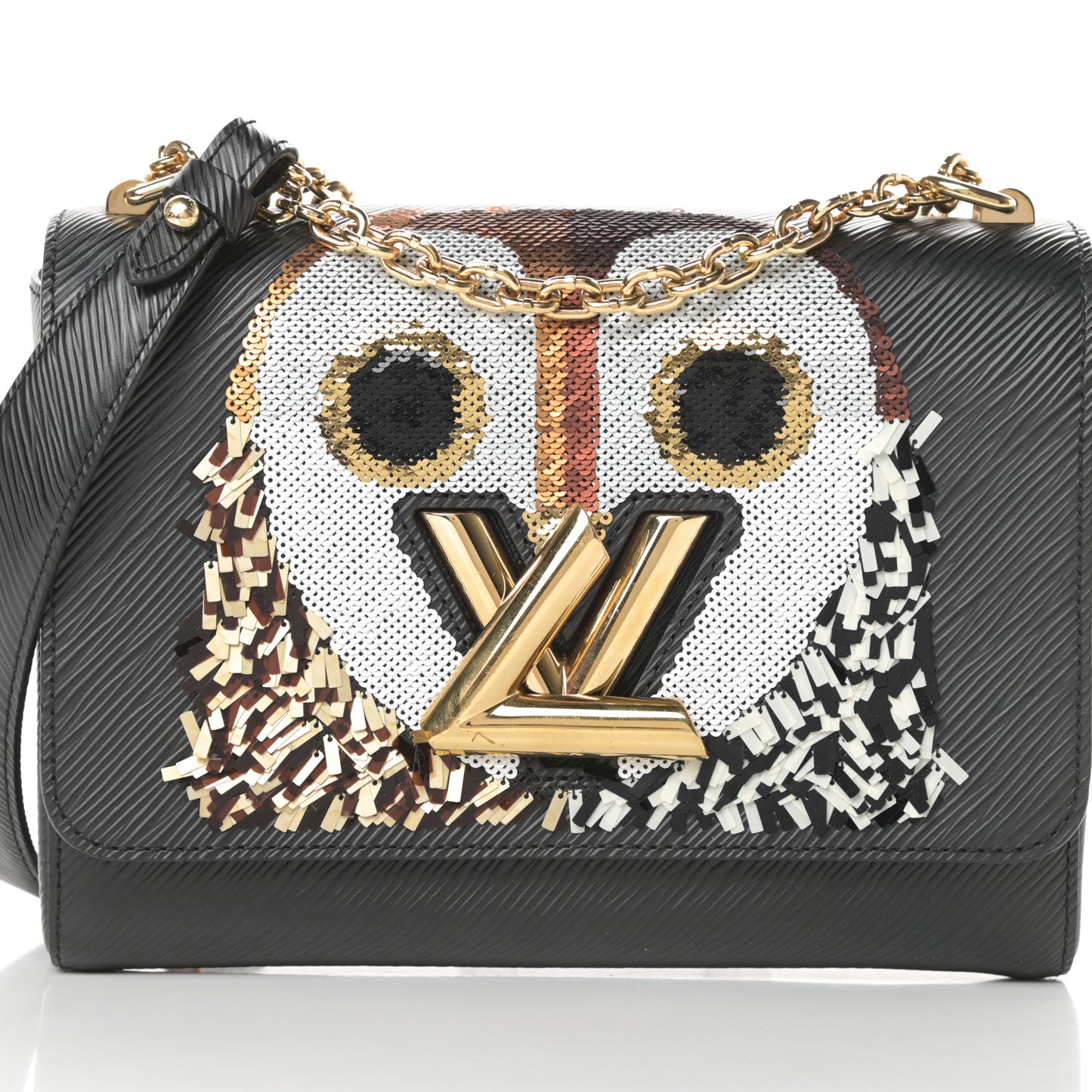 Epi Sequins Twist Shoulder Bag MM Black