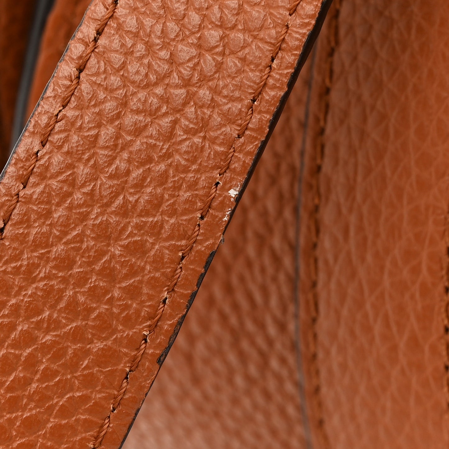 Grained Calfskin Small Marcie Saddle Bag Tan