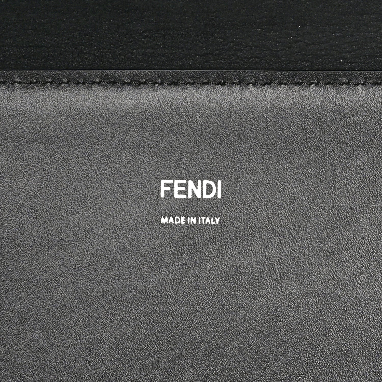 Fendi Vitello King Plexiglass Logo Embossed Medium Fendi Sunshine Shopper Tote Black White 6 of 9