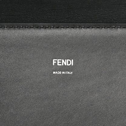 Fendi Vitello King Plexiglass Logo Embossed Medium Fendi Sunshine Shopper Tote Black White 6 of 9